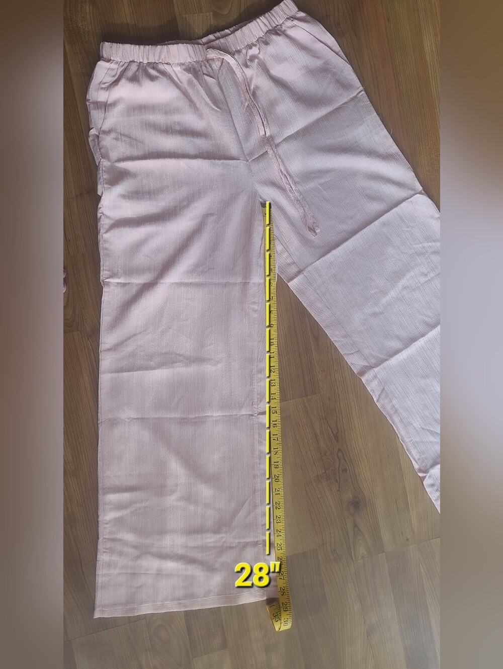 Relaxed Wide-Leg Pink Drawstring Pants - Picture 5 of 6